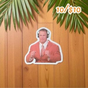 John Cena in a Headset Vinyl Sticker - Size: Approximately 2.5”